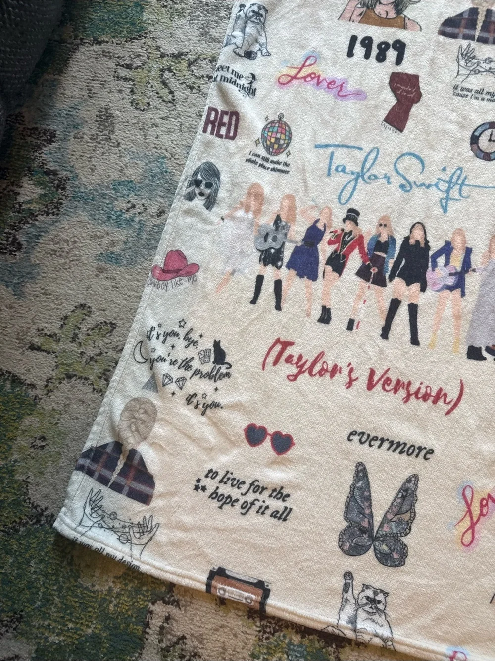 Taylor Swift Eras Tour Fuzzy Throw Blanket Taylor’s Version Swiftie Gift